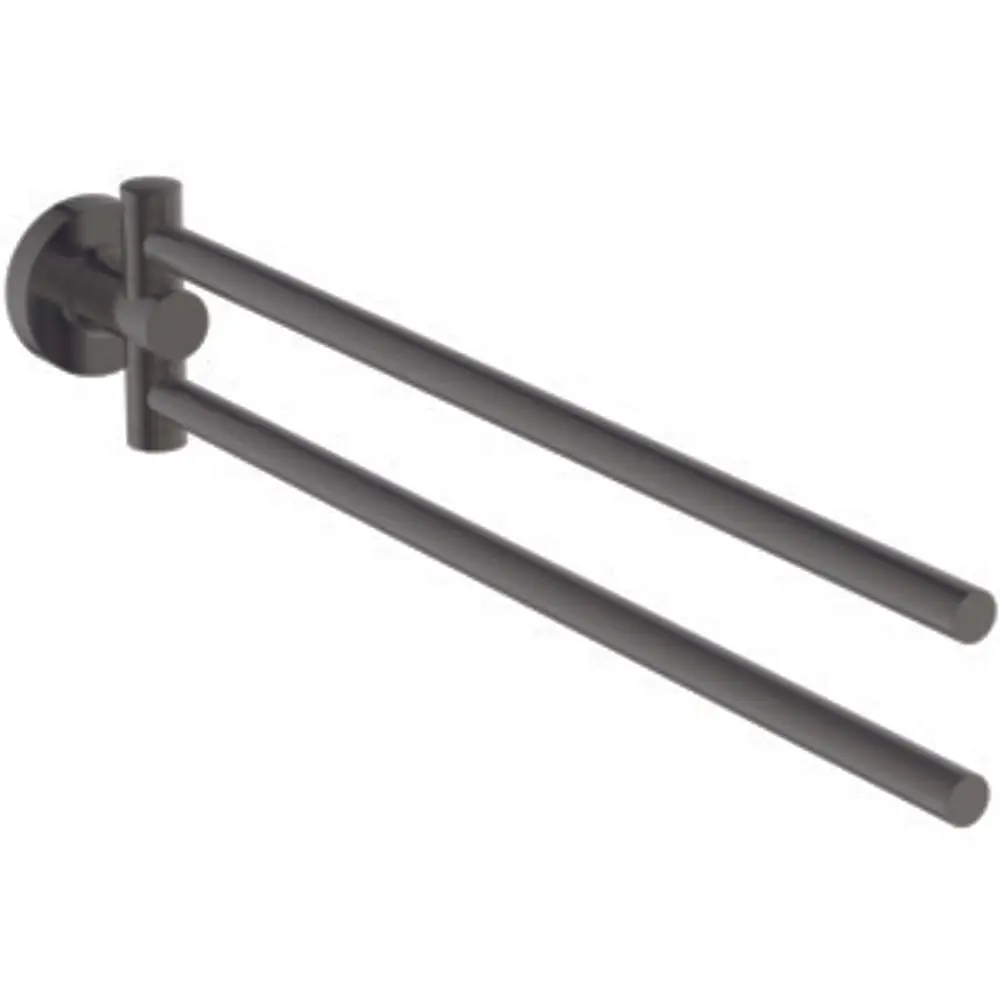 Doppelte Handtuchstange in Magnetic Grey von Ideal Standard, bestehend aus zwei parallelen Stangen zur Wandmontage.